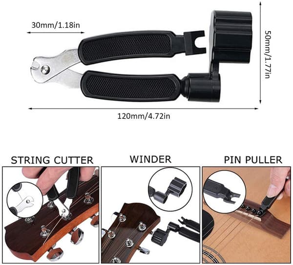 Trä Ballad Bas Elgitarr Tillbehör Set Capo Tuner Mu