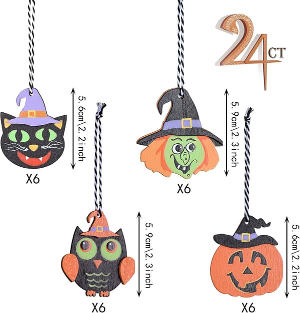 24 dekorative Halloween-trepynt