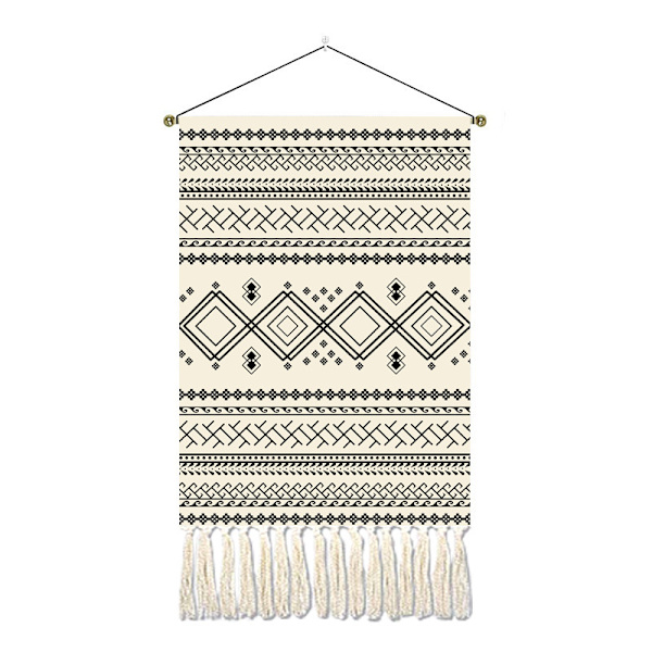 2 stycken Macrame vävda gobelänger Bohemian Mandala gobelänger Geom