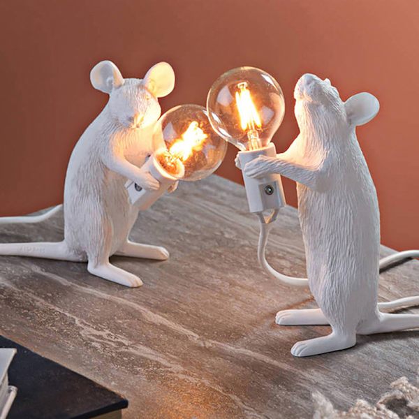 3 stk Mus Resin Bordlampe Dyrelamper Stue Spisestue Soverom