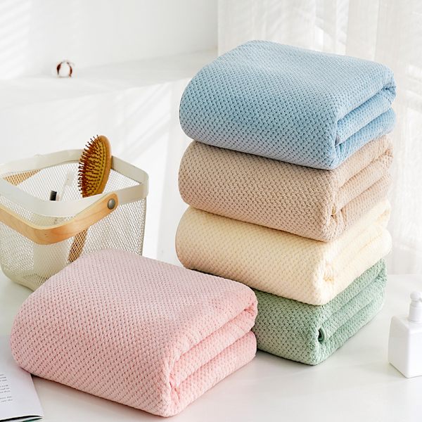 Korallfleece ananas gitter snabbabsorberande badhandduk Square Grass
