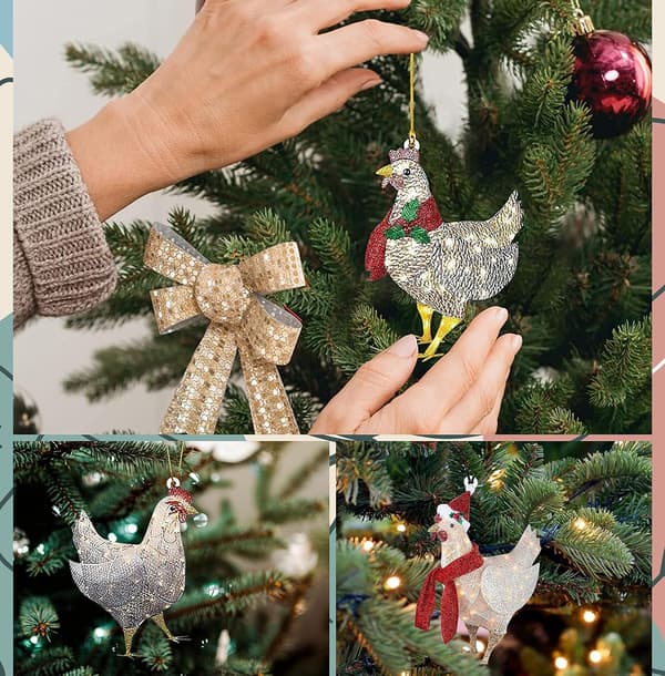 Julgranshänge, 4 stycken träjulskyckling Chri