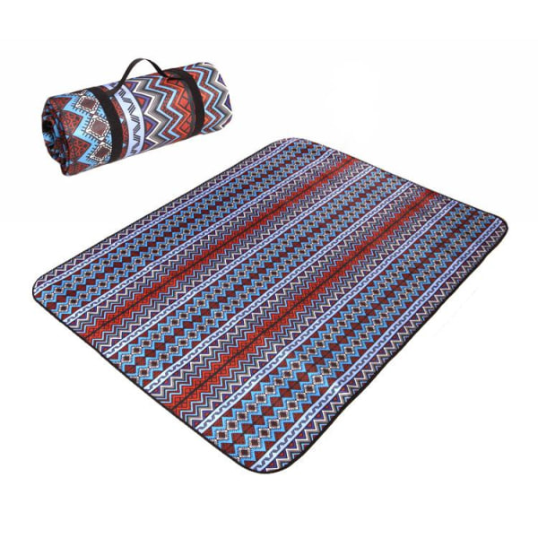 Pikniktepper, Boho Piknikmatte for Vanntett Foldbar, Sandsikker Overdimensjonert Utematte, for Fester, Camping, Park, Reise, Gressgaver, blå 150*150cm