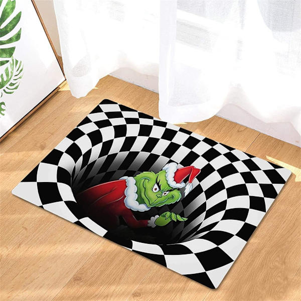 Illusion Dørmåtte, Skridsikker Dørmåtte Juledekoration, 3D Visu