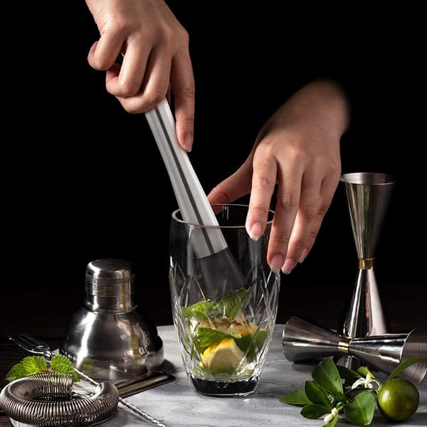 10\" Rustfritt Stål Cocktail Muddler og Rørepinne - Lag