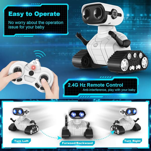 Robotleksaker, uppladdningsbara fjärrstyrda robotleksaker för barn, Emo rob