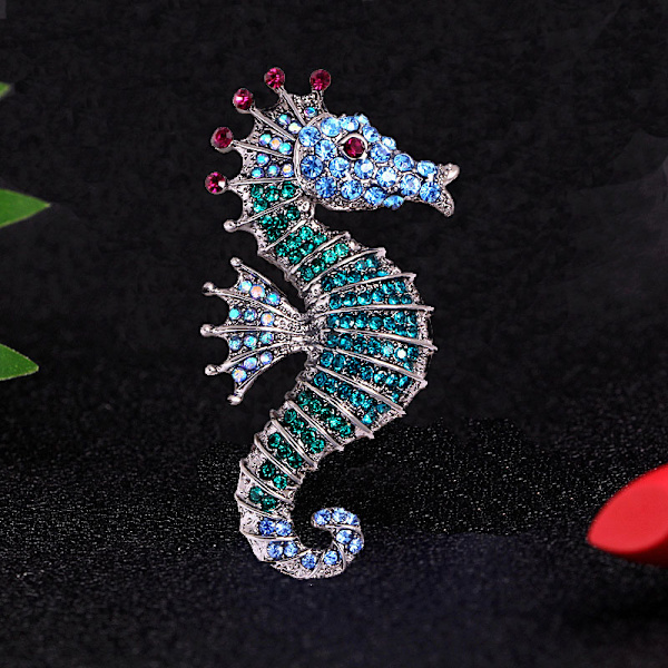 Rhinestone Seahorse Brosche Sødyr Mode Fest Brosche Kvinder