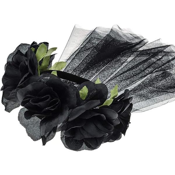 Halloween Rose Blomster Hodebånd Dag for de Døde Blomster Hode med