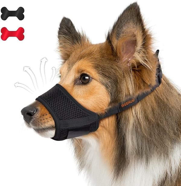 Hundmunstycke med justerbart spänne - Andningsbart nät - L