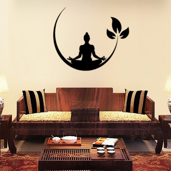Hippie Bad Sticker Yoga Silhuett Veggklistremerke Yoga Rom G