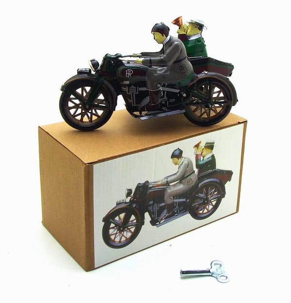 Nostalgisk trehjulig motorcykeldekoration