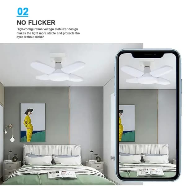 2 st 28W hopfällbara LED-lampor, E27, 110-220V