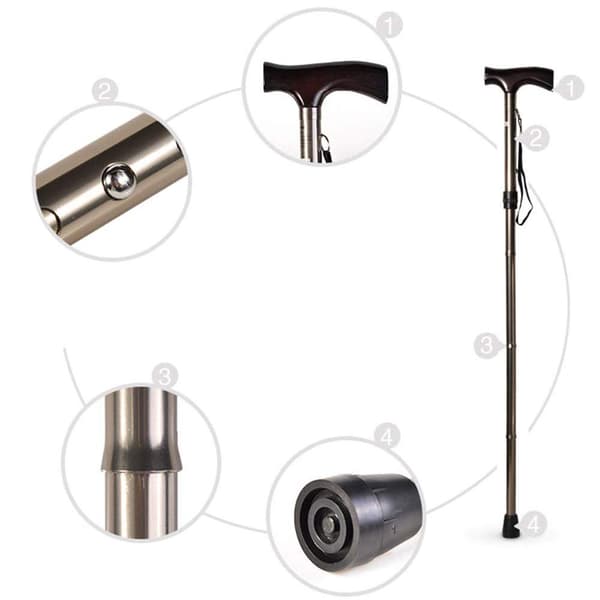 Vandrestok/Trekking/Camping Stick&Pole Foldbar, Bærbar - Sort