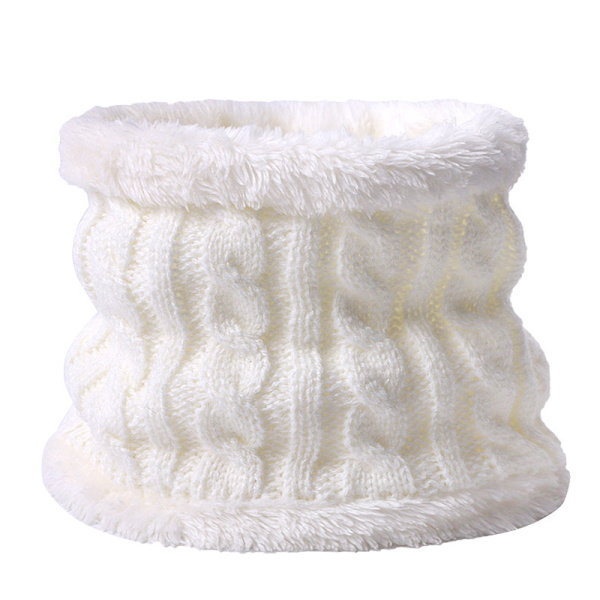 3 stk. Vinterluer og skjerfsett for barn, babylue med dobbel pompom, vinterlue for småbarn fra 1-8 år, gutter og jenter. White