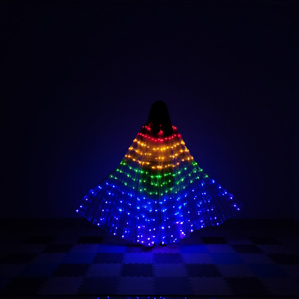 Bauchdans Golden Wing Rainbow Färgglada LED Luminous Wing Dance