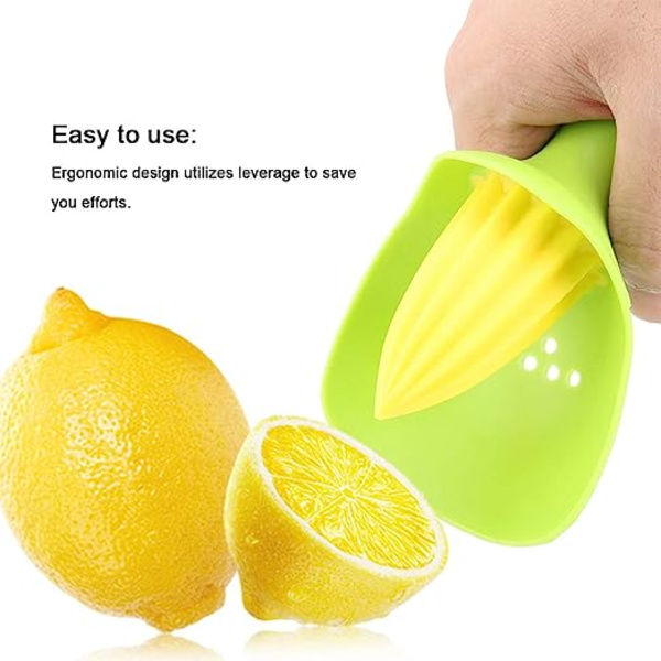 Citruspresser med filter til kerner, ergonomisk mini-citronpresser til