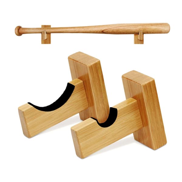2 Holdere Baseball Bat Stativ, Horisontalt Display, Træ