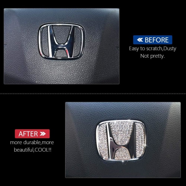 2 set Bling Crystal Car Ratt Logotyp Omslag Center Logotyp D