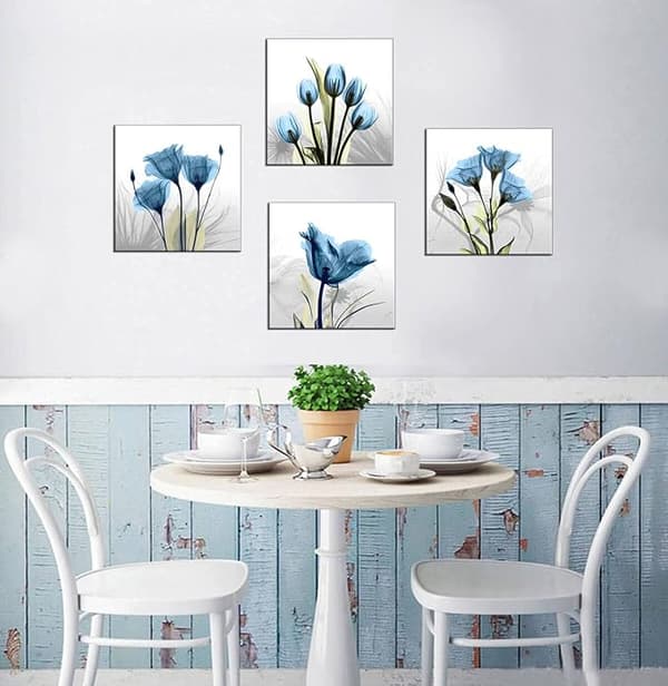 Vægdekorationer til stueindretning - 4 paneler Elegant Tulip
