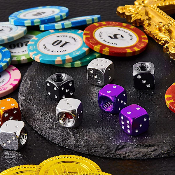 12 stk. terningformede ventilhætter i aluminium til biler