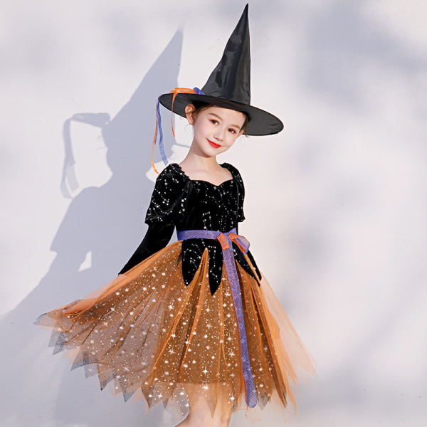 Girl witch dress up performance costume Halloween children witch