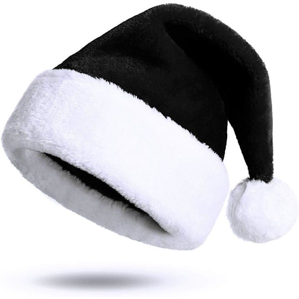 Black Santa Hat Santa Hat for Adults Deluxe Santa Hat Costume Pl