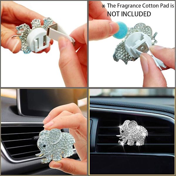 Bling Bling Diamant Elefant Bilstofter til Luftfrisker