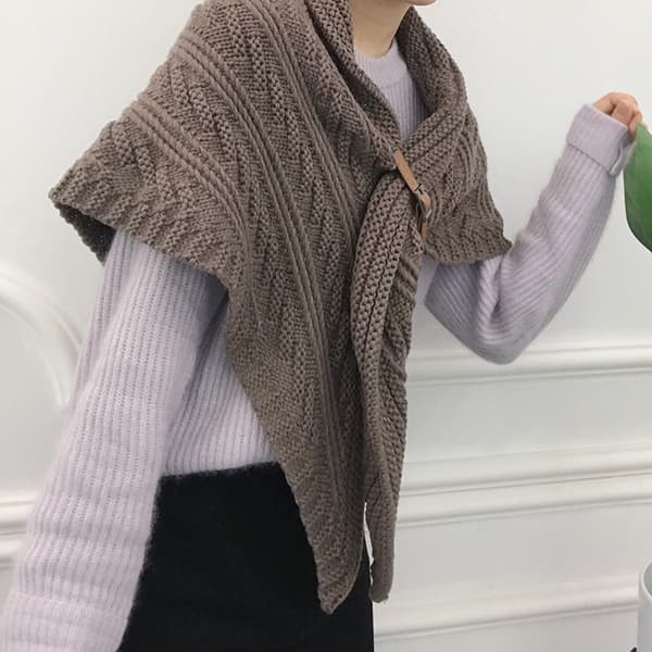 Koreansk version ihålig läder spänne stor cape triangel cape så