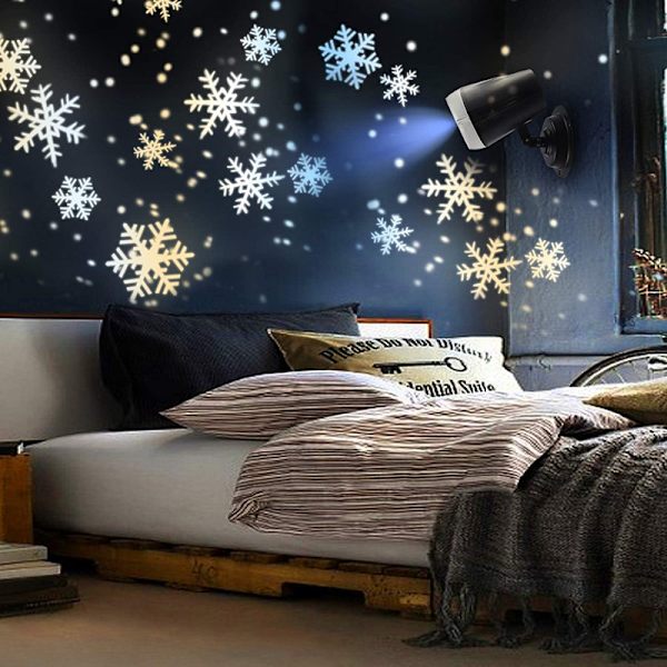 Jul Snöflinga Projektor Utomhusljus Inomhus Dubbelhuvud
