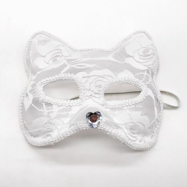 Katt Maske Masquerade Luksus Sexy Katt Maske med Perler Dekorasjon V