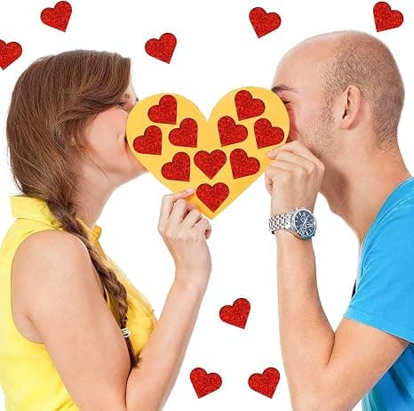 Røde glitter Valentine's Day hjerte klistremerker - 1,5\" dekorative hjerter