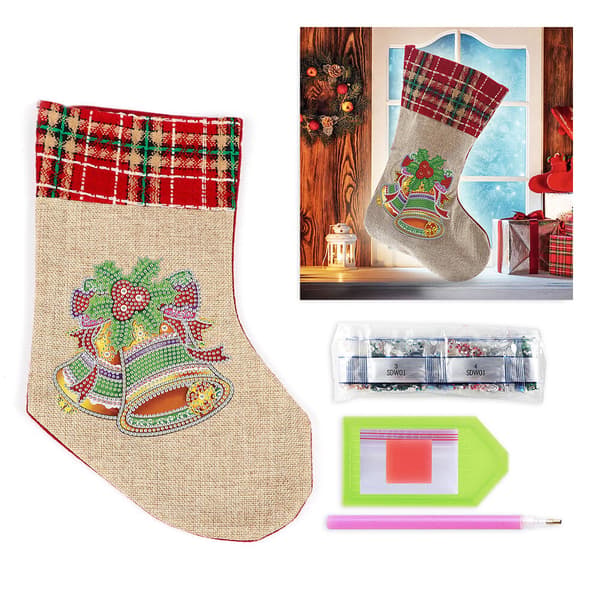 DIY Jule Strømper Diamant Maleri Materiale Håndbroderi
