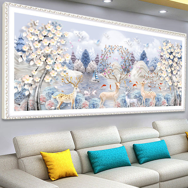 DIY älg diamantmålning, multi-storlek 100*40cm
