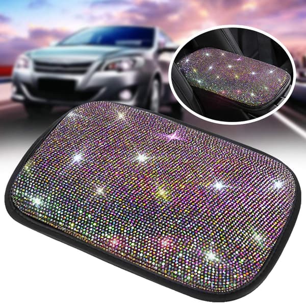 Bling Bilarmrestskydd Söt Charm Auto Center Console Protectiv