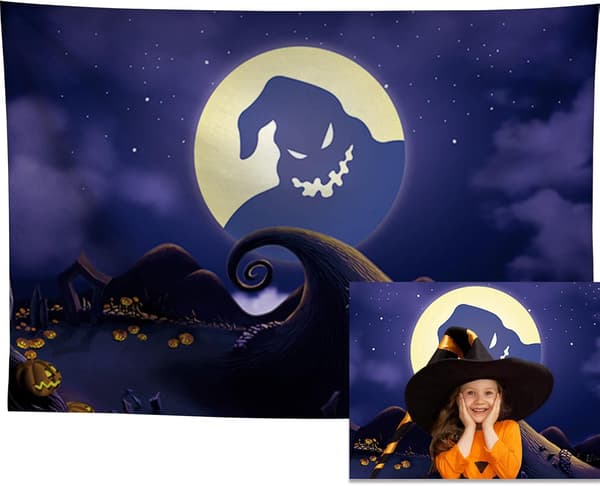 130-150cm Halloween Nightmare Græskar Baggrund Tilbehør Moonli