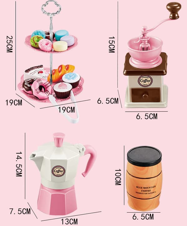 Simuloitu kahvivälipala iltapäiväteepeli lasten perhelelu