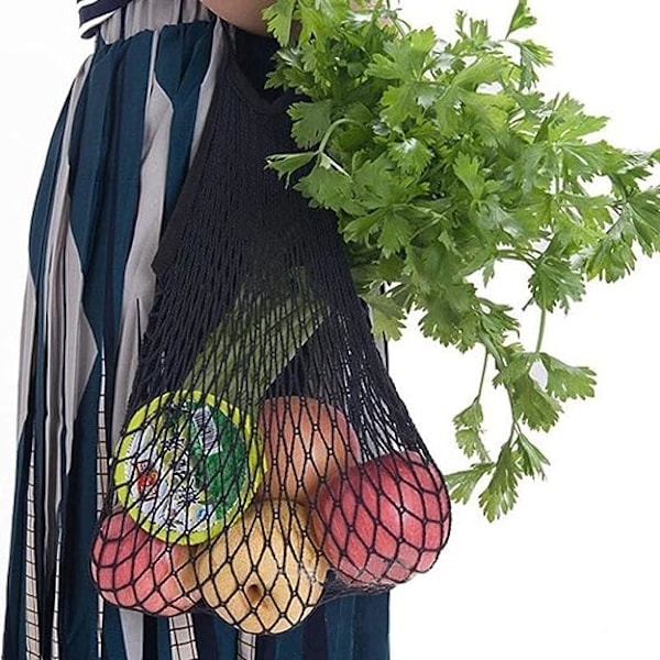 Shopping Net, 2-pak Genanvendelig Shopping Net Foldbar Mesh Shoppin