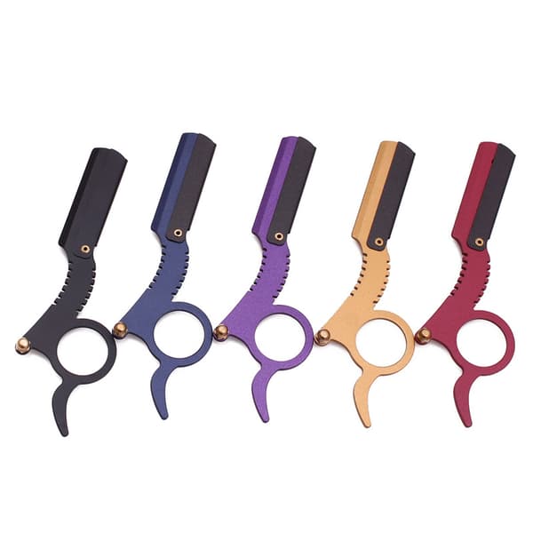 3PCS Herre Rustfrit Stål Lige Kant Barberkniv Tommelfinger Form Manua