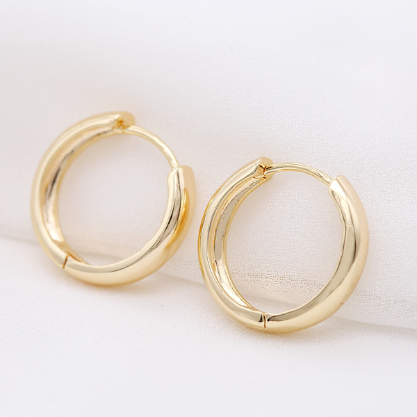 2 stk. Simple Runde Stud Øreringe 14k Guldbelagt Koreansk Stil Stu