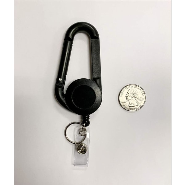 2-pack ELV självupprullande ID-korthållare, kraftig, karbinhake