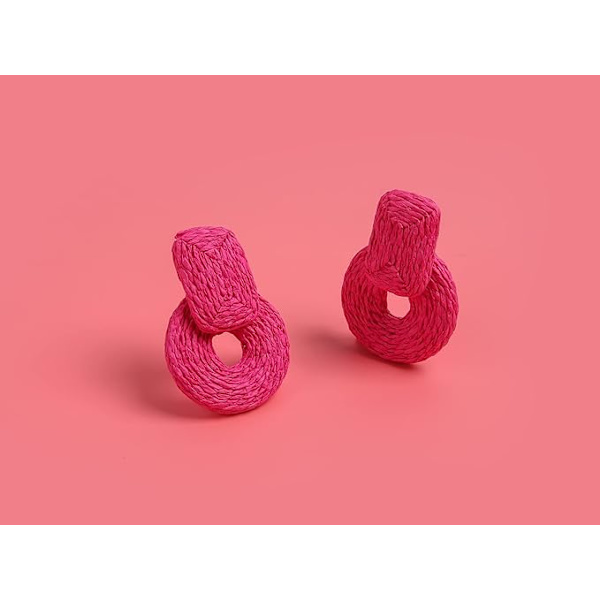 Runde Boho Statement Øreringe Flet Drop Dangle Øreringe Håndlavede