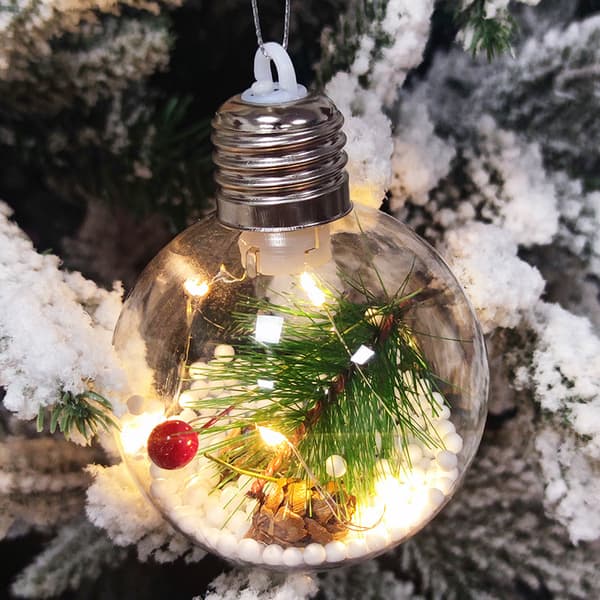 Jule Delikat Transparent Kugle Ornament Plast Kugle Sæt De
