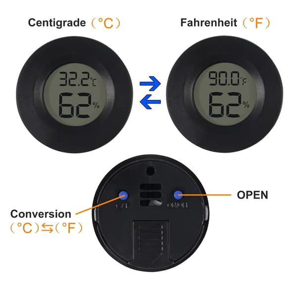 Digitalt termometer og hygrometer 4 stykker LCD-skjerm Temperat