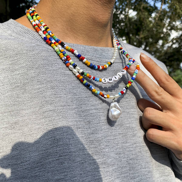 Boho chic alien bead brev multilayer kombineret stablet slid mænd