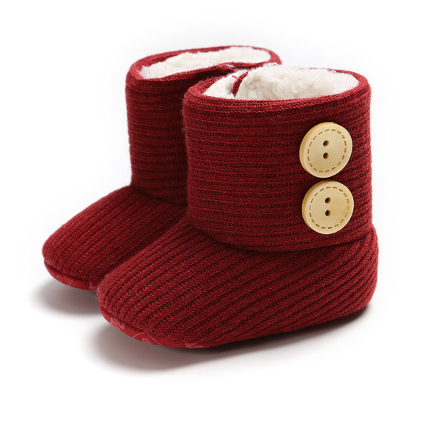 Baby Flickor Pojkar Snö Stövlar Mjuk Sula Varm Vinter Booties Anti-Sl
