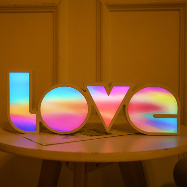 Valentine's Day proposal confession LOVE decorative lights