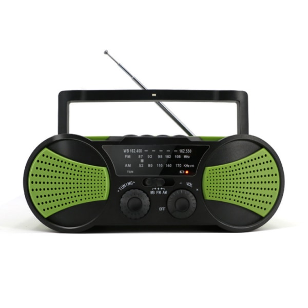 2000mAh Nödväderradio - Bärbar, Sol- eller Batteridriven