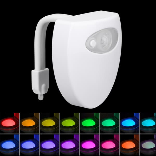 2 stk. toalettlampe nattlys LED bevegelsessensorbelysning plast