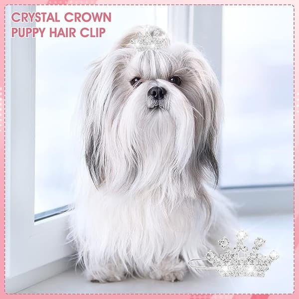 9 stk. Rhinestone Hundehår Tilbehør Hvalpekron Barrette