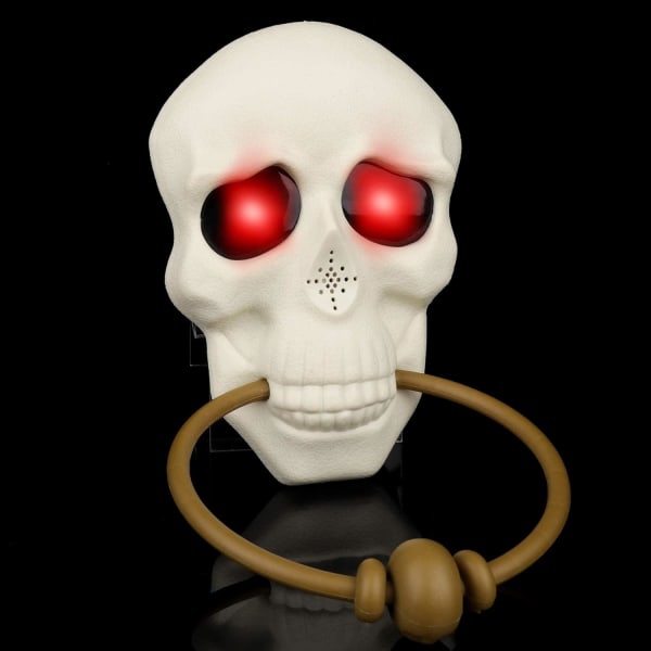 Halloween-dödskalleklocka med LED-ögon och ljudeffekt